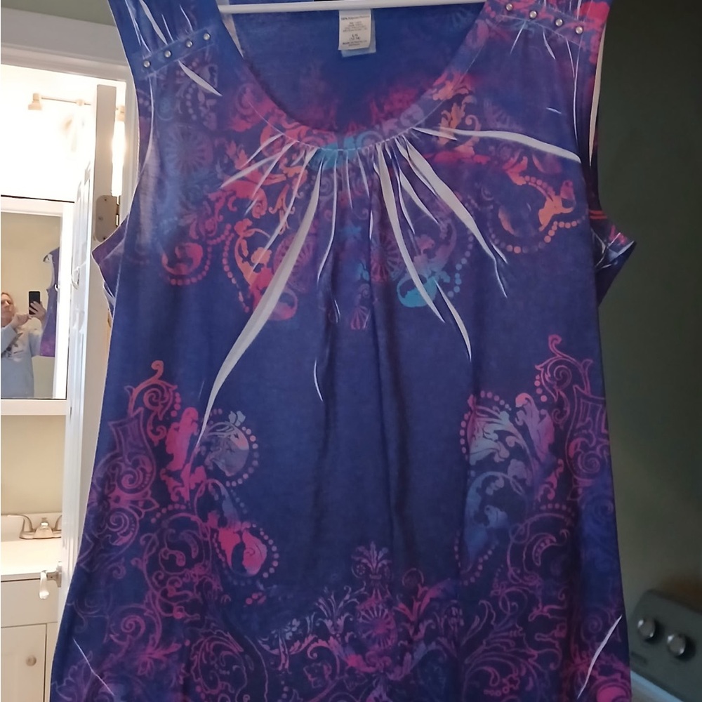 Women's Sleeveless Top - Purple and Pink
